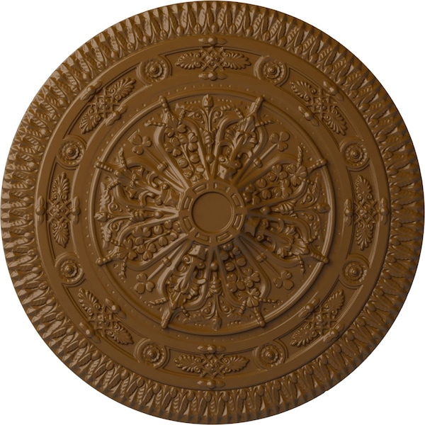 Ekena Millwork Naple Ceiling Medallion (Fits Canopies up to 3 3/8"), Hand-Painted Smokey Topaz, 37 1/2"OD x 3 3/8"P CM37NASTF - main